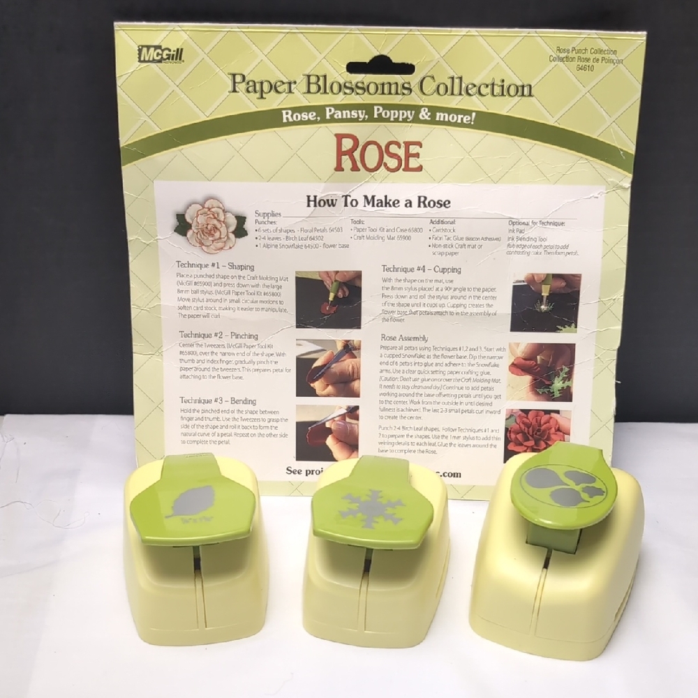 Crafting Paper Punch Set McGill Paper Blossoms Collection Make Roses New